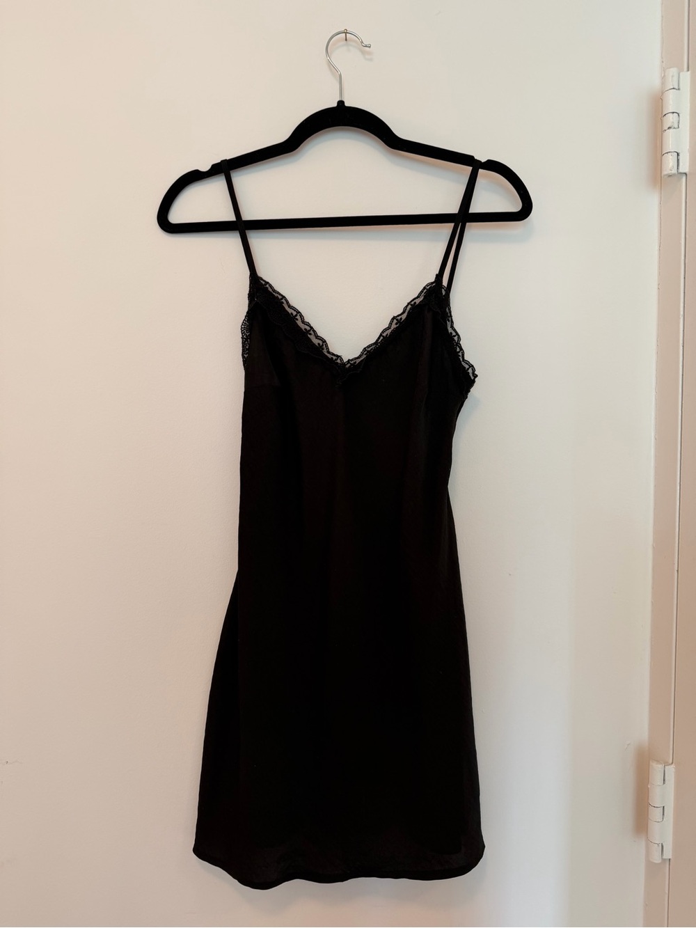 Hollister Black Lace-Trim Slip Dress